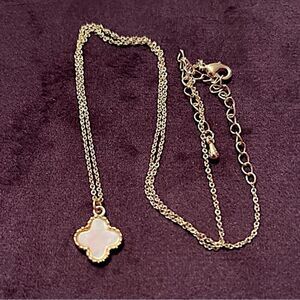 NEW Designer Inspired Alhambra Clover Gold Tone Necklace